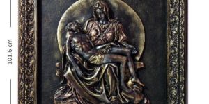 Pieta MN CP Gold Statue with Frame