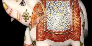 Marble Elephant Statue