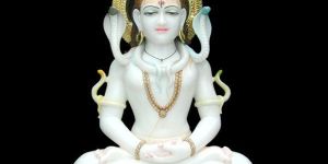 White Marble Shiv Statue