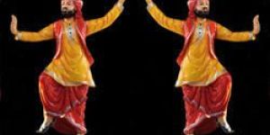 Punjabi Culture Bhangra Dancing Fibre Glass Statue