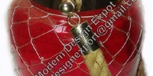 Red Glass Jar Candle Lantern