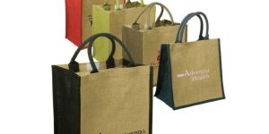 Two Colour Customized Jute Shopping Bag