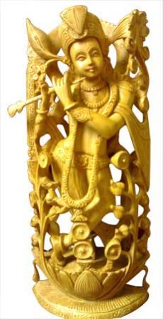 Wooden Krishna Statue