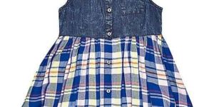 Girls Checked Dungaree