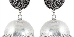 Silver Jhumki Earrings