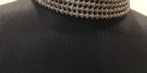 Oxidized Silver Choker Necklace