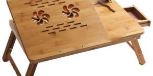 Cooling Slots Wooden Laptop Table