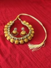 Silk Thread Necklace with Jhumaka