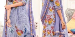 Alluring Blue Colored Cotton Casual Salwar Kameez