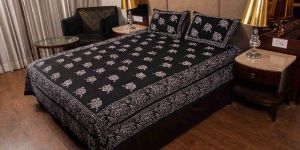 Hand Block Bagru Print Pure Cotton Double Bedsheet