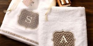 Jacquard Monogrammed Bath Towel