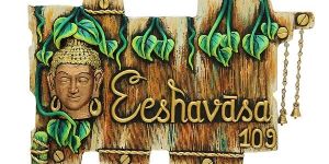 Wooden Buddha Face Name Plates