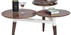 WOOD WALNUT FINISH COFFEE TABLE