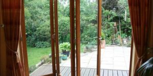Wooden Frame Glass Door Sliding Folding