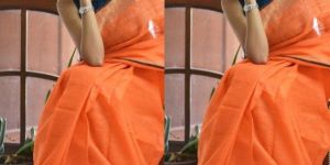 Silver Zari Linen Saree