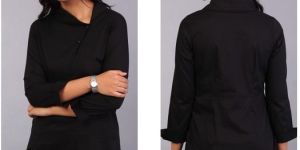 Diagonal Placket Shirt - Black