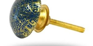 Handamde Brass Flower Etched Cabinet Knob
