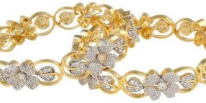 Penny Jewels  Floral Design American Diamond Bangles