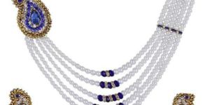Penny Jewels  White and Blue Contemporary Design Casual Hit Necklace
