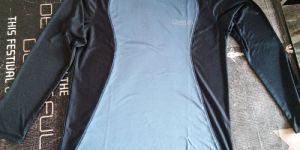 Grey and Black Polyester Round Neck Full Sleeve T-Shirt