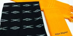 Pure Handloom Ikkat Cotton Top with Handloom Cotton Bottom and Dupatta