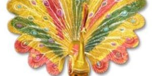 White Metal Colored Peacock Dancing