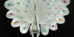 White Metal Peacock Dancing
