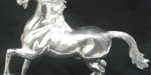White Metal Running Horse