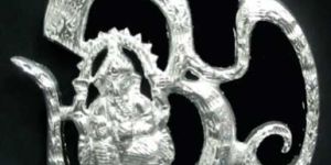 White Metal Wall Hanging Om Ganesh