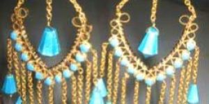 18k gold aqua amethyst setted earrings