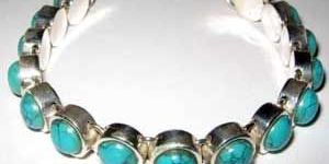 SBS-00117 Sterling silver with garnet cut and pearl designer bracelet