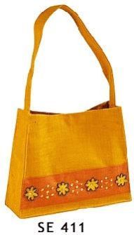 Sunshine Yellow Floral Jute Shoulder Bag