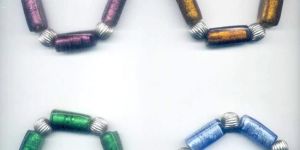 NE-689 Glass & Metal Beads Work Stretch Bracelet