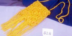 p-828 nylon thread beads work satin cloth purse