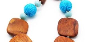 Wooden and Glass Beads Necklace