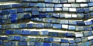 Lapis Lazuli Cube Semi Precious Stone Beads