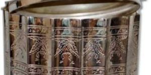 Round Brass Biscuit Box