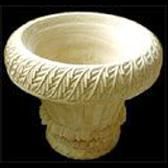 Polished White Marble Plant POT
