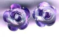 Lavender Glass Rose Earrings