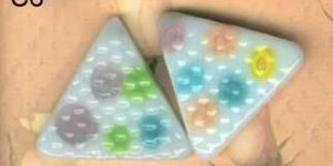 triangle shaped mosaic glass cabochon beads