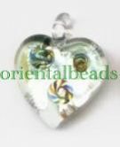 White Clear Quartz Crystal Heart Pendant