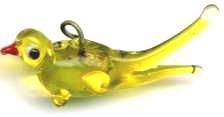 Yellow Bird Shaped Glass Beads