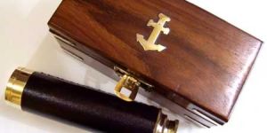 T-26 wood box 3 fold leather Telescope