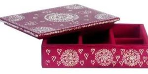 pink wooden decorative box