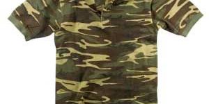 Mens Camouflage Print Polo T-Shirt