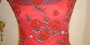 Ladies Polyester Red Floral Top