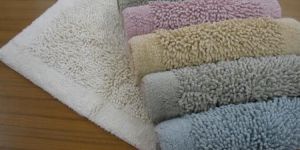 Rectangular Plain Cotton Shaggy Mats