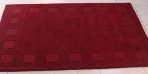 Maroon Rectangular Floor Carpet