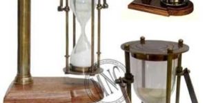 Antiqued Brass Sand Timer with Rotating Stand