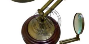 Antiqued Brass Stand Magnifying Glass